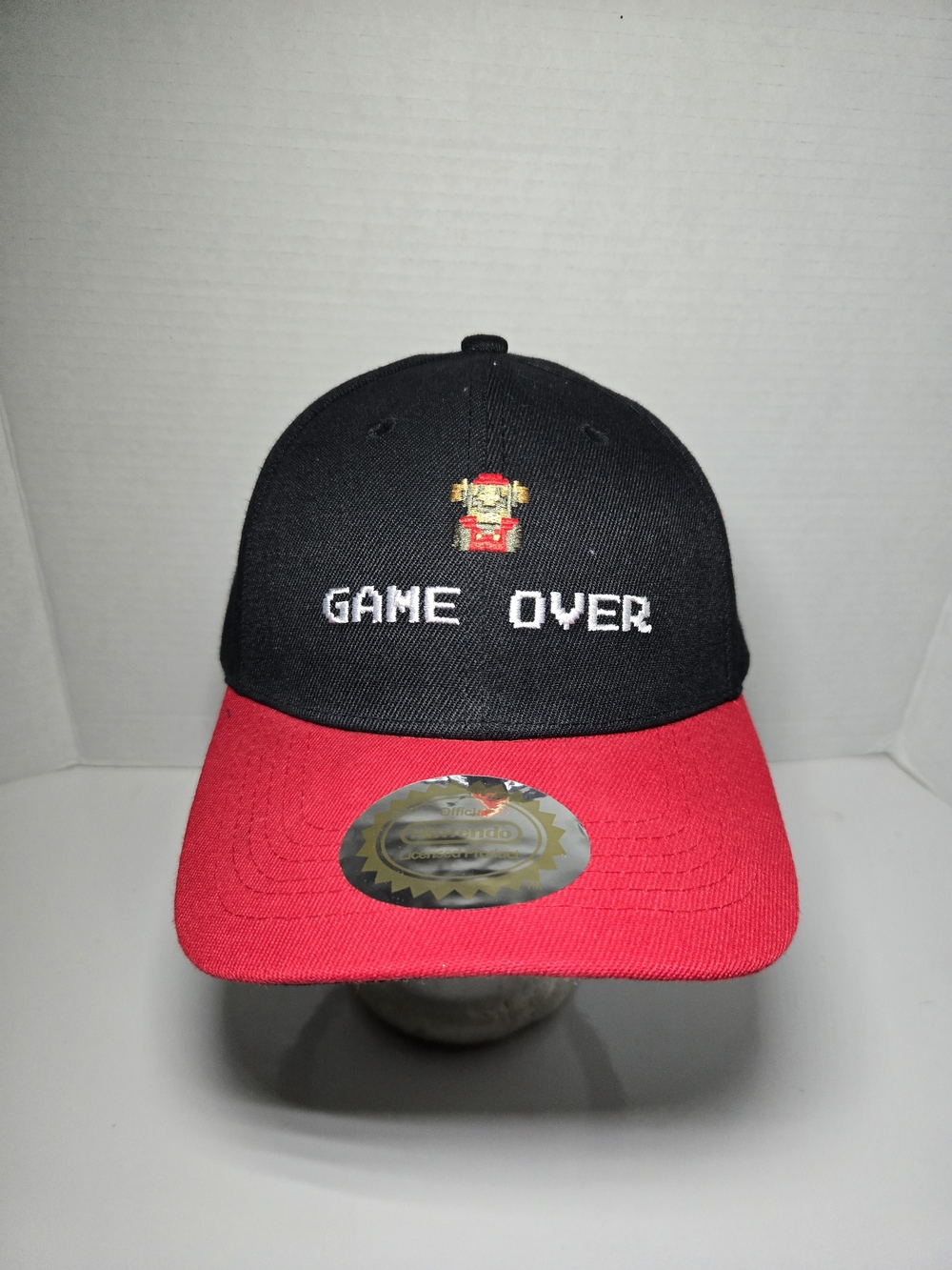 Game Over Black & Red Snapback Hat Nintendo Mario Nes